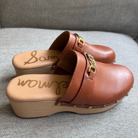 Sam Edelman Kaye Clog Slip On Chunky Brown Boho Casual Sz 8.5 - Picture 7 of 14